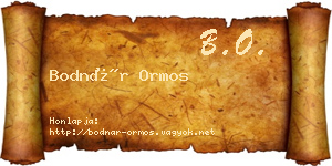 Bodnár Ormos névjegykártya